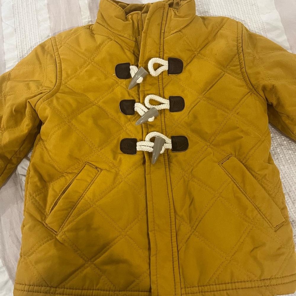 Kids Mustard Toggle Coat